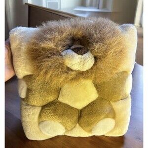 Vintage 1998 TWIE Pillow Lion square T.W.I.E. Angel Toy Corporation Plush Pillow